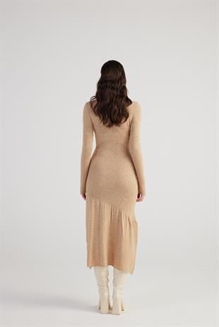 Sally Knitwear Dress Beige