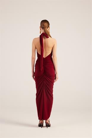Marie Dress Claret Red