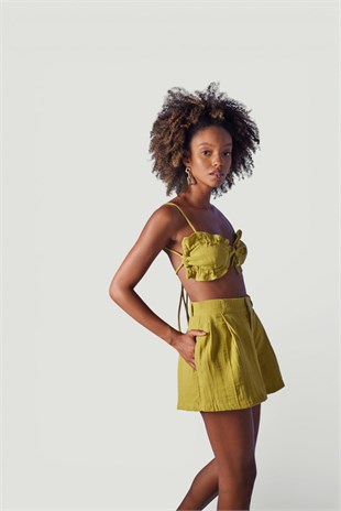 Crop Model Bağlamalı Playa Büstiyer Yeşil
