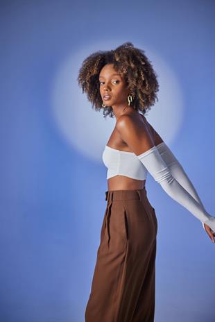 Straplez Model Noir Bluz Ekru