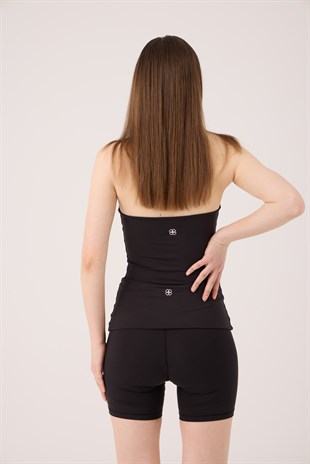 Beli Kıvrımlı Mini Kacie Şort Siyah