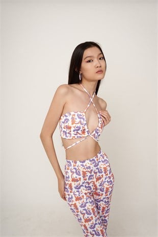 Crop Bağlamalı Ricca Bluz Beyaz