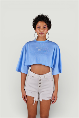 Holly Crop T-Shirt Blue