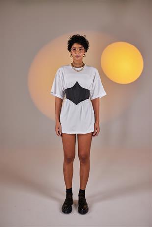 Arkası Gipeli Satin Korse Siyah