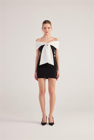 Madonna Yaka Mini Octavia Elbise Siyah