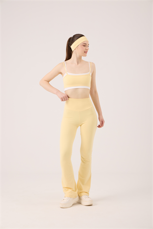 Yüksek Bel Flare Fabiola Tayt Pantolon Sarı