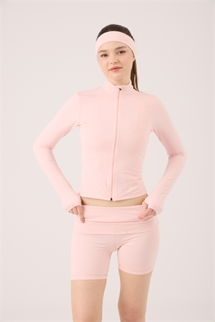 Parmak Detaylı Fermuarlı Fabiola Ceket Pembe