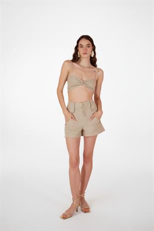 Rise Chain Blouse Beige