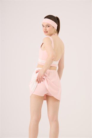 Yüksek Bel Stella Şort Etek Pembe