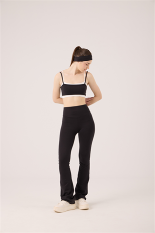 High Waist Flare Fabiola Leggings Pants Black