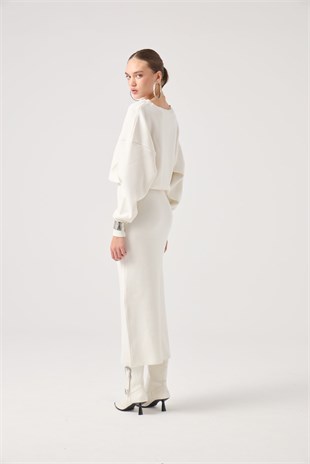 Jacey Knit Dress White