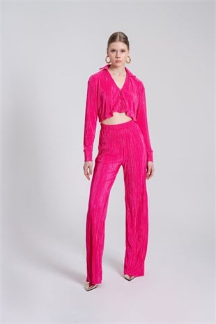 Beli Lastikli Esnek Comfy Pantolon Pembe