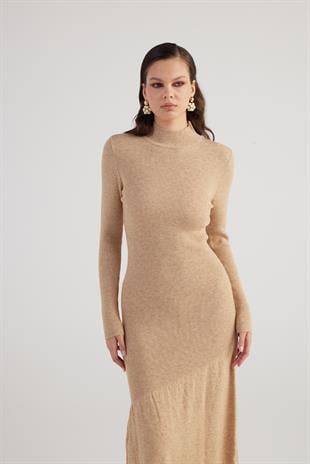 Sally Knitwear Dress Beige