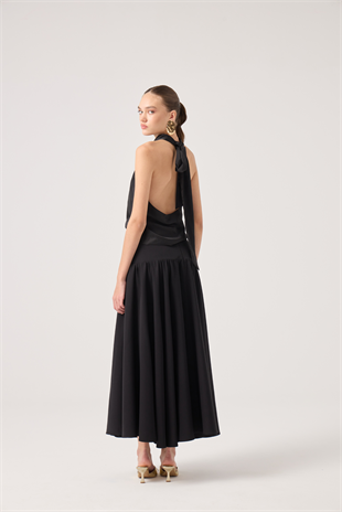Fermuarlı Uzun Elenor Etek Siyah