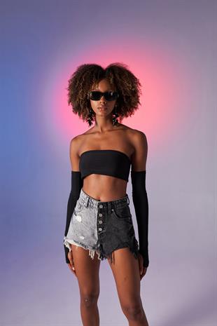 Straplez Model Noir Bluz Siyah