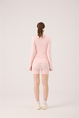 Parmak Detaylı Fermuarlı Fabiola Ceket Pembe