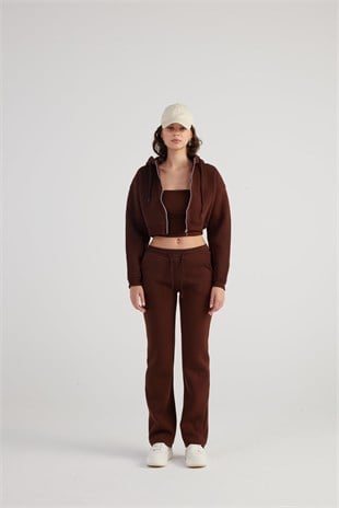 Mixed Sweatpants Brown