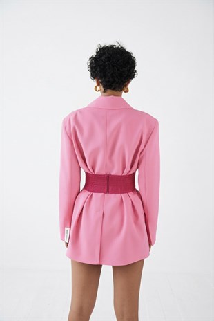 Arkası Gipeli Satin Korse Pembe