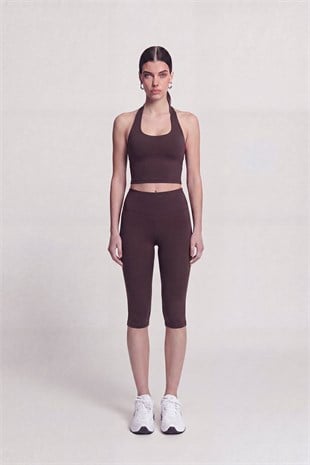 Kayla Capri Leggings Brown