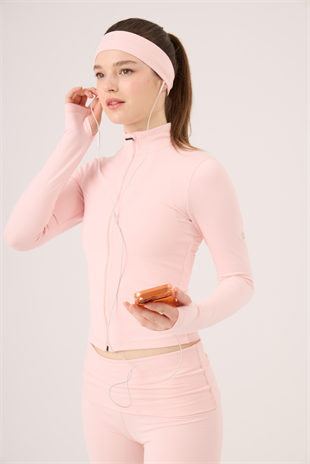 Parmak Detaylı Fermuarlı Fabiola Ceket Pembe