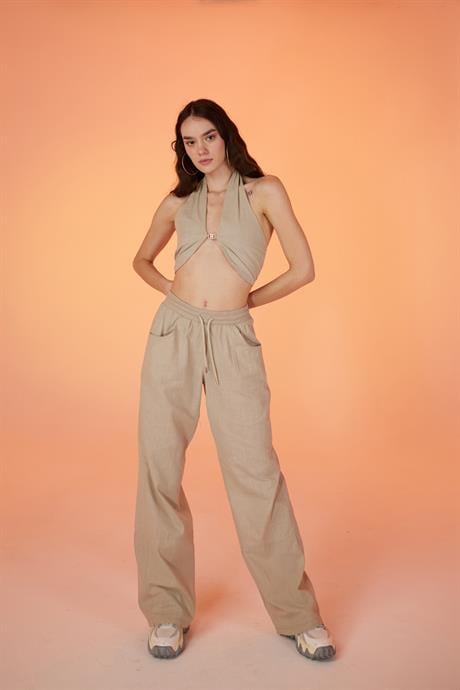 Rise Trousers Beige