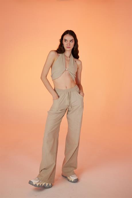 Rise Trousers Beige