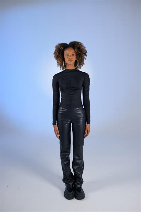 Draped Blouse Black