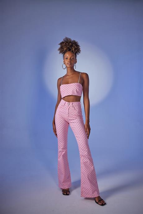 Spring Jean Pantolon Pembe