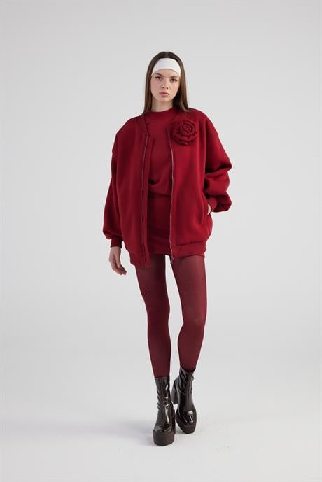 Alexa Bomber Jacket Claret Red