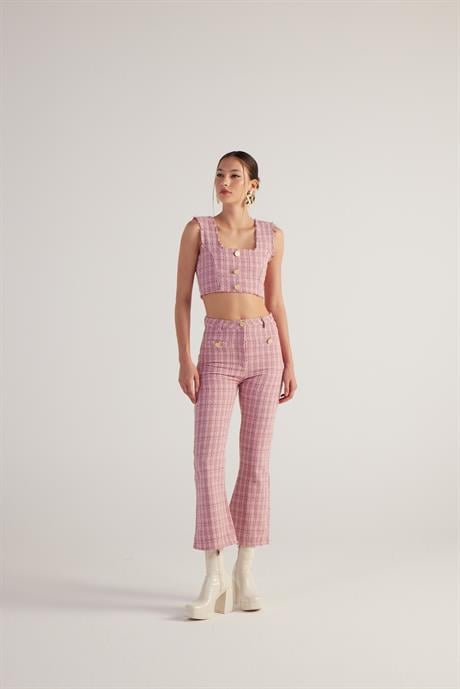 Tweed Trousers Pink