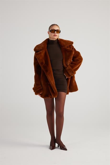Mobby Fur Jacket Brown