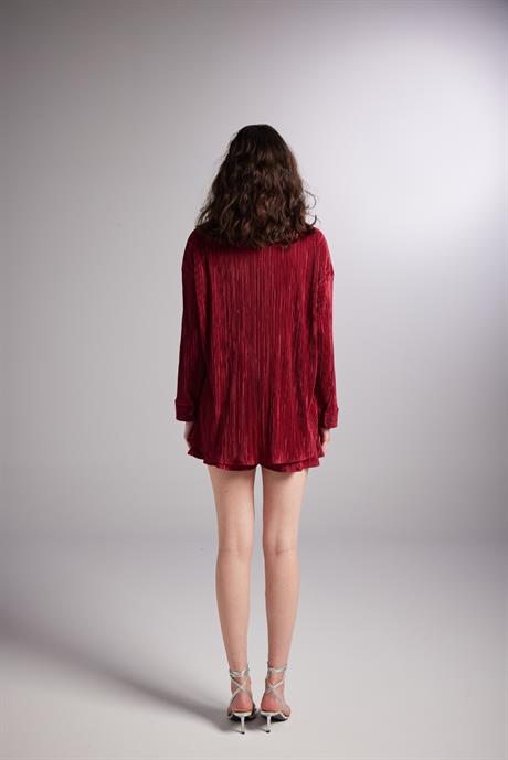 Comfy Oversize Shirt Claret Red