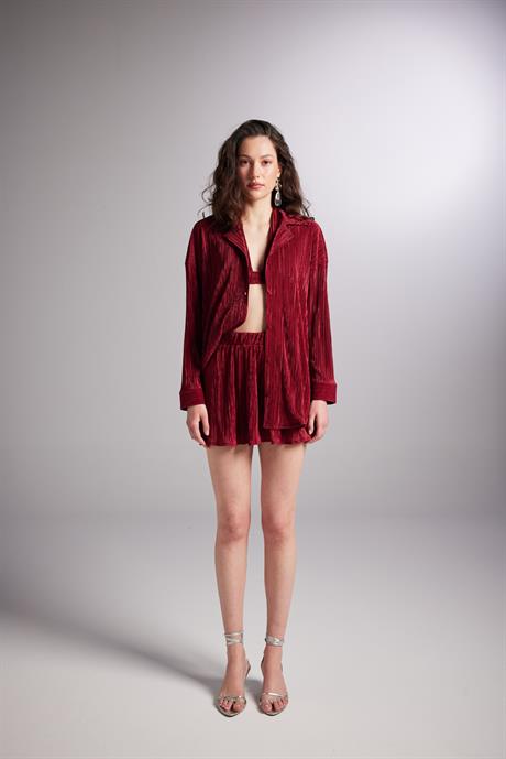 Comfy Oversize Shirt Claret Red