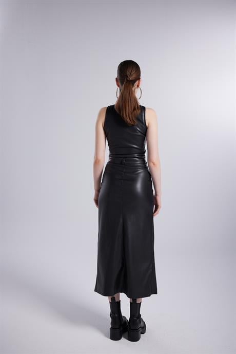 Hera Leather Skirt Black