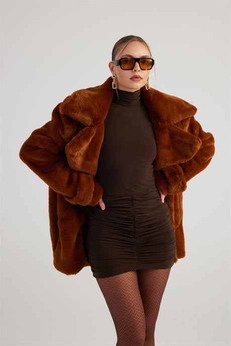 Mobby Fur Jacket Brown