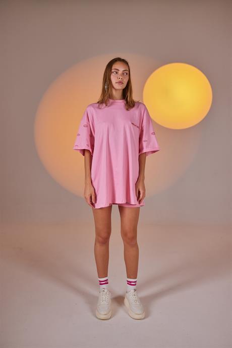 Eye Tshirt Biker Takım Pembe