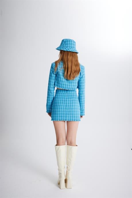 Tweed Ceket Mavi