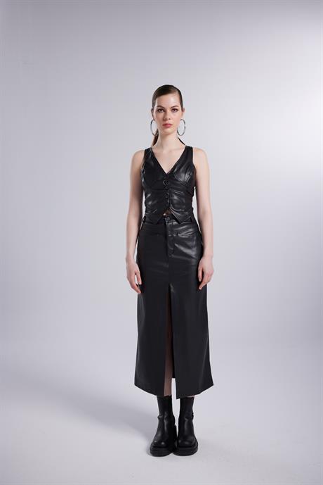 Hera Leather Skirt Black