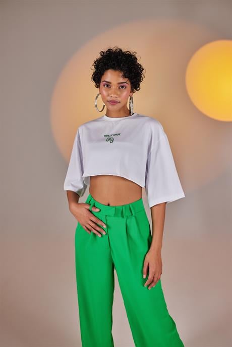 Holly Crop Tshirt Beyaz