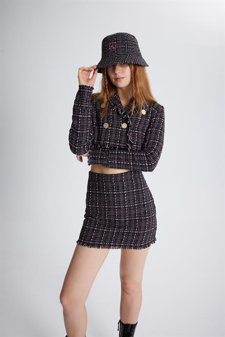 Tweed Bucket Hat Black