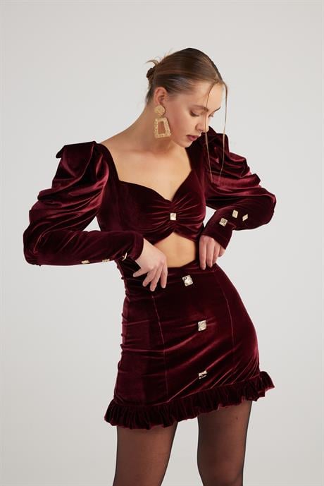 Raquel Dress Claret Red