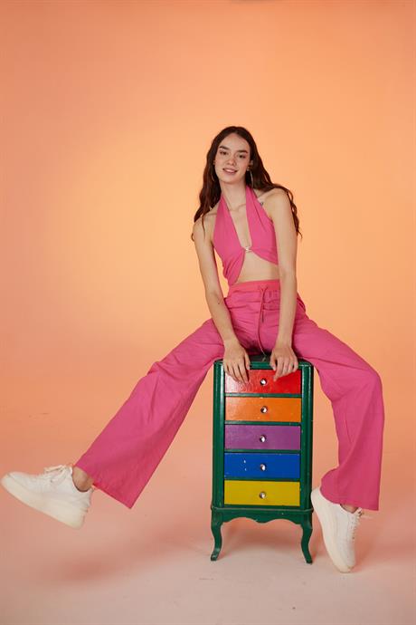 Rise Pantolon Pembe