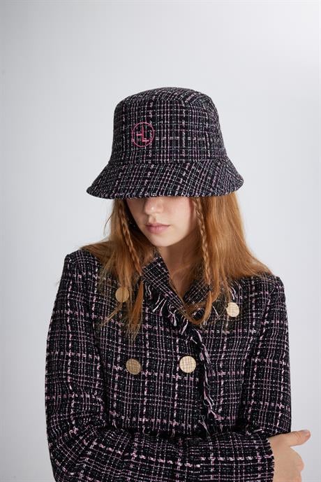 Tweed Bucket Hat Black