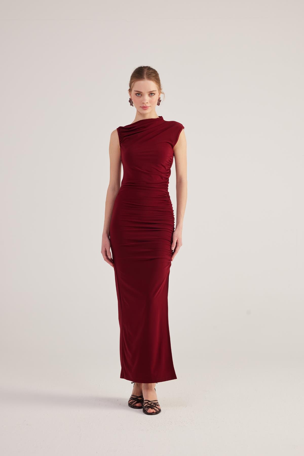 Lily Dress Claret Red
