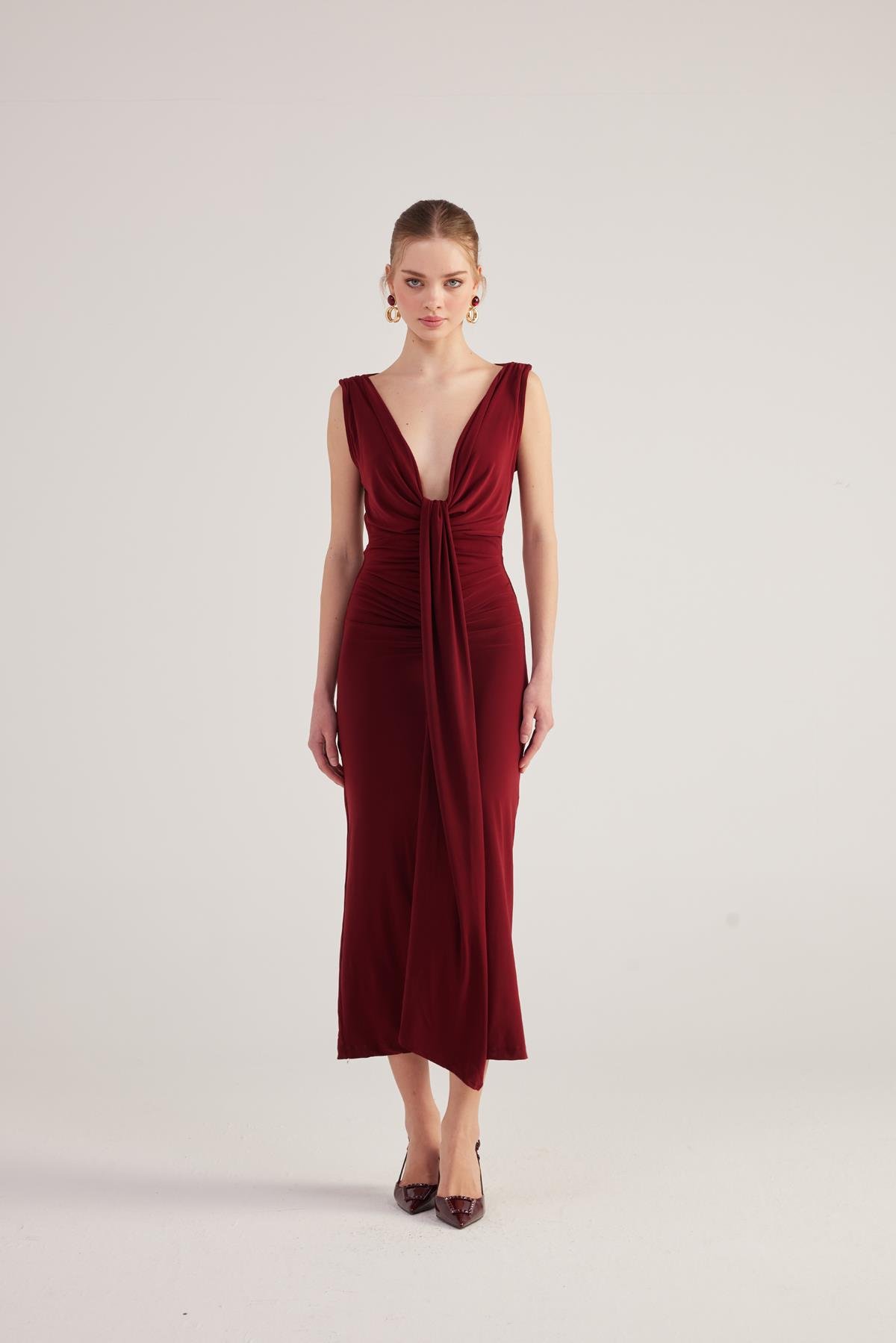 Kate Dress Claret Red