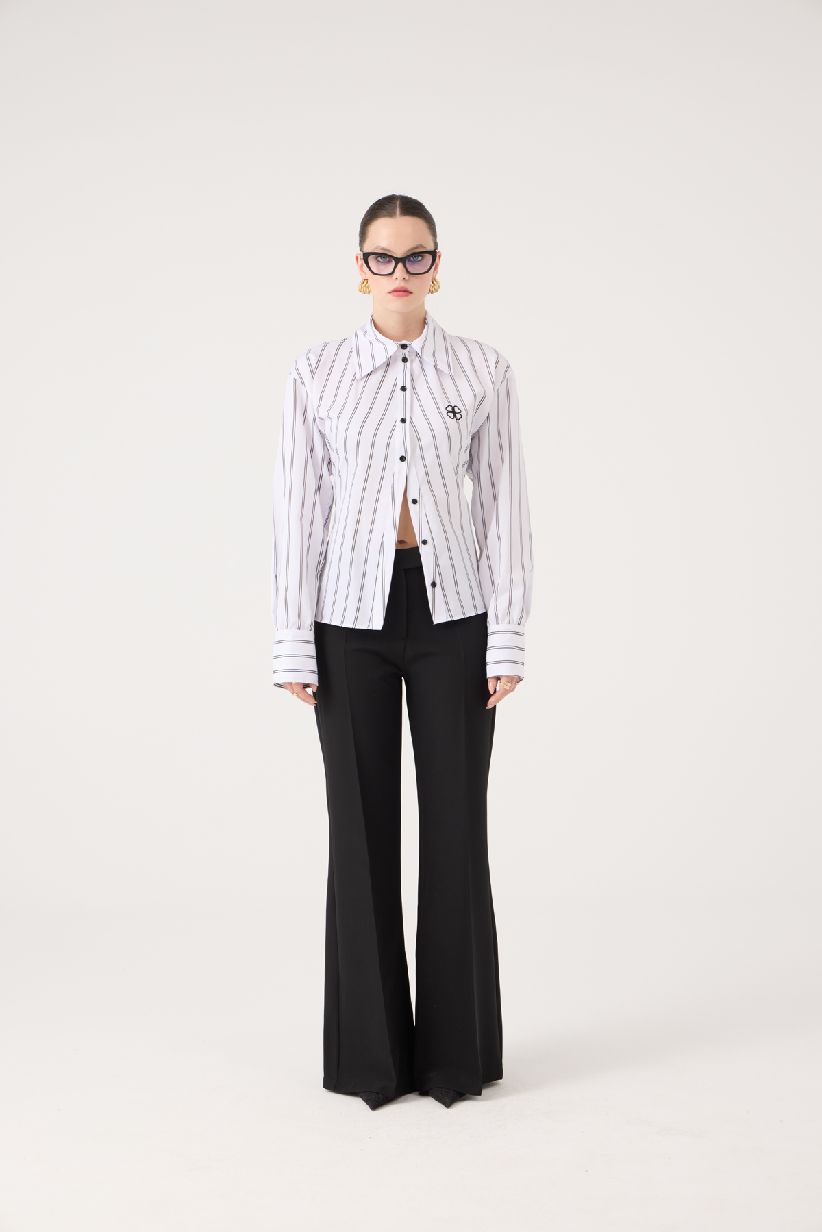 Spanish Style High Waist Calista Trousers Black
