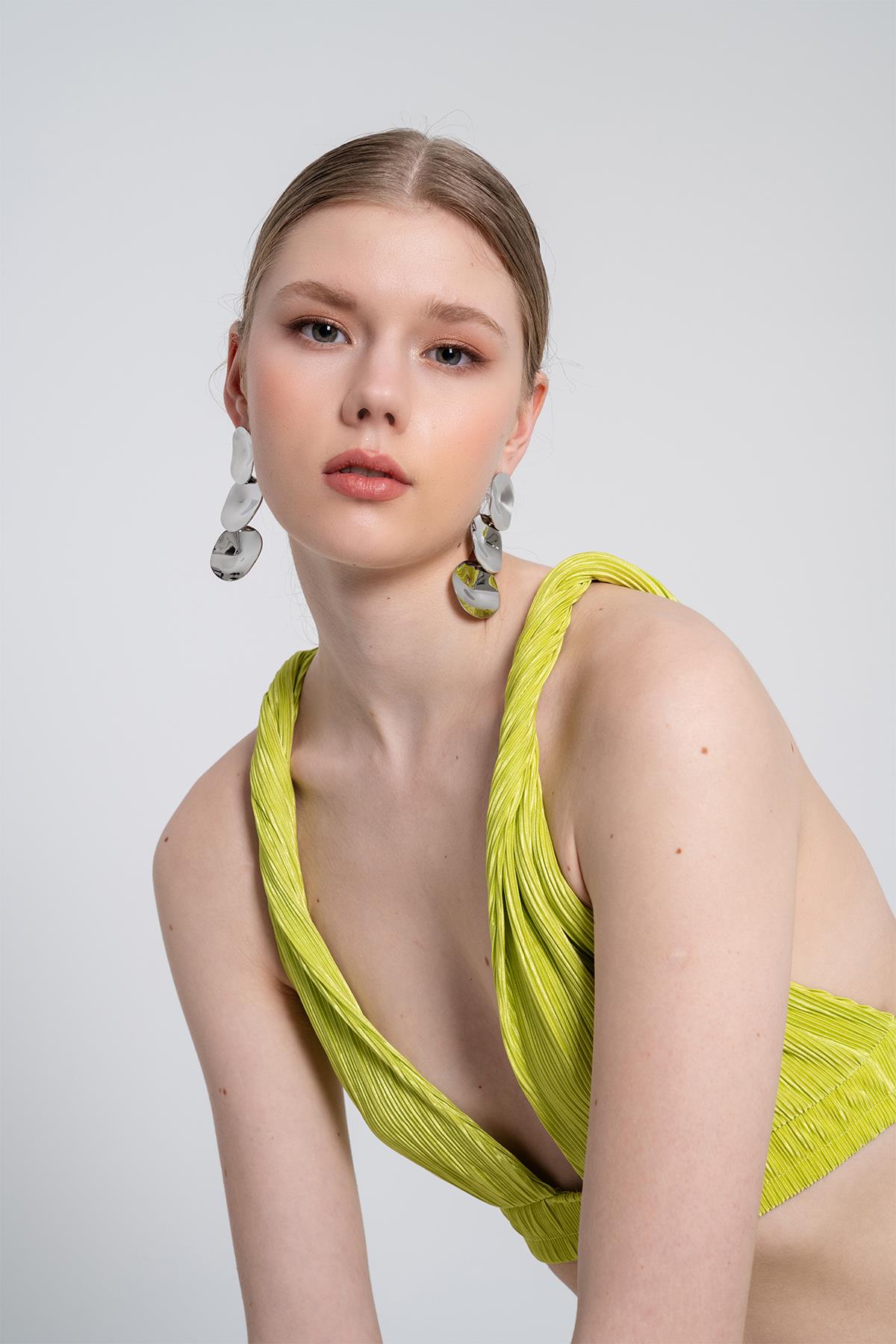 Beli Lastikli Bağlamalı Comfy Büstiyer Yeşil