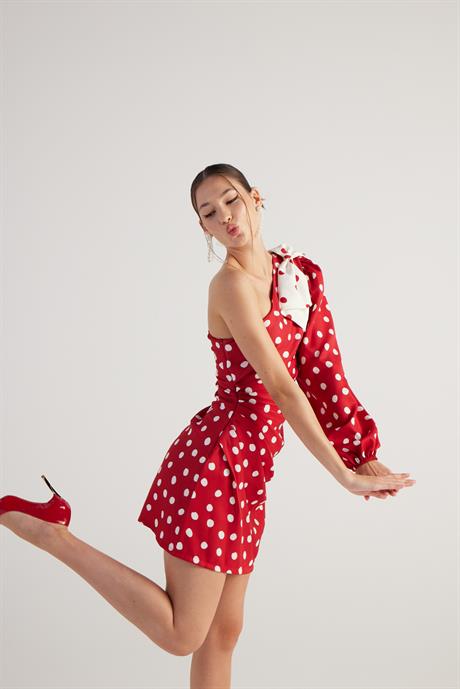 Polka Elbise Kırmızı