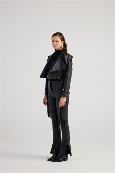 Neeko Leather Trousers Black