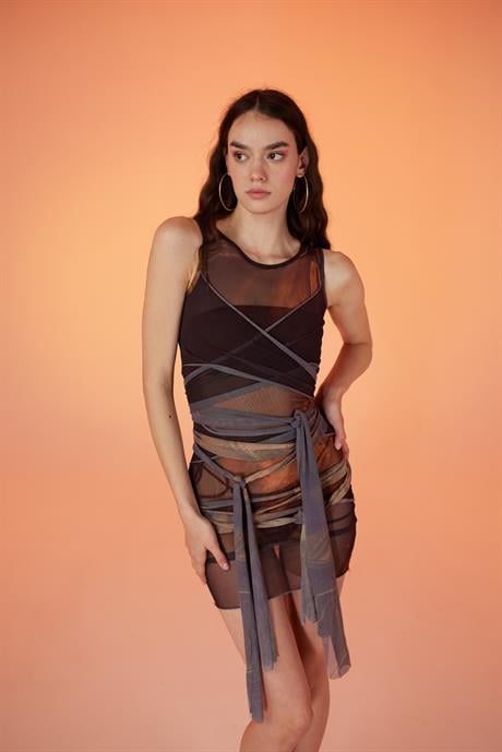 Wrap Dress Brown